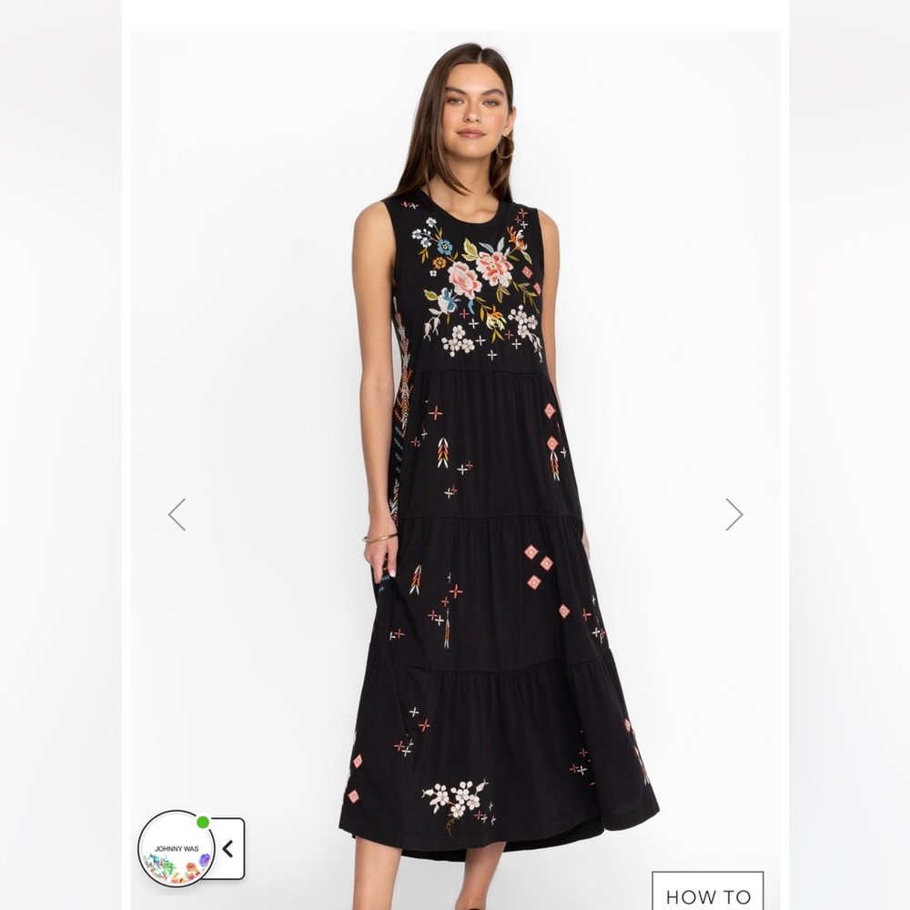 Johnny Was Ceretti tiered maxi dress size XS